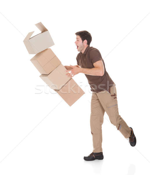 Delivery Man Dropping Boxes Stock photo © AndreyPopov