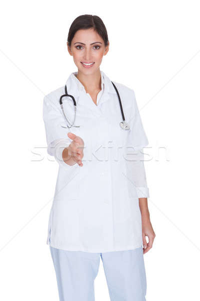 Stock photo: Female Doctor Offering Hand Shake