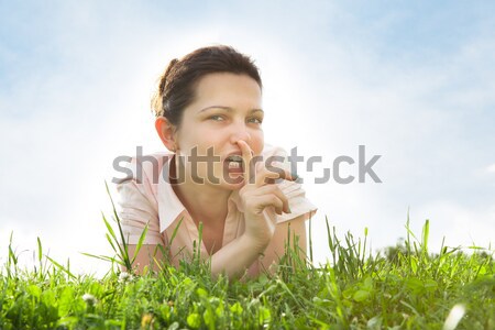 Stock photo: Young Woman Gesturing Quite Sign
