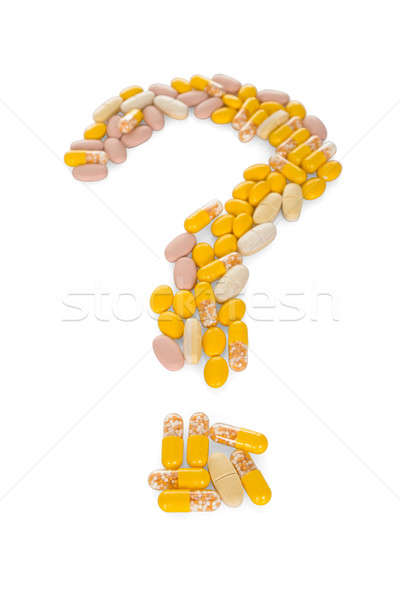 Tabletták forma kérdőjel fehér tudomány ötlet Stock fotó © AndreyPopov