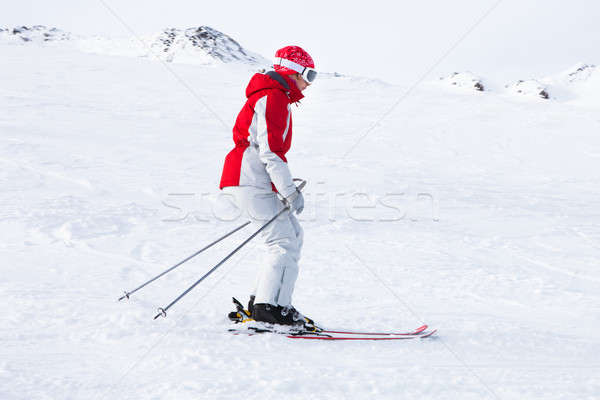 Foto stock: Femenino · esquiador · esquí · Resort · alpes · mujer