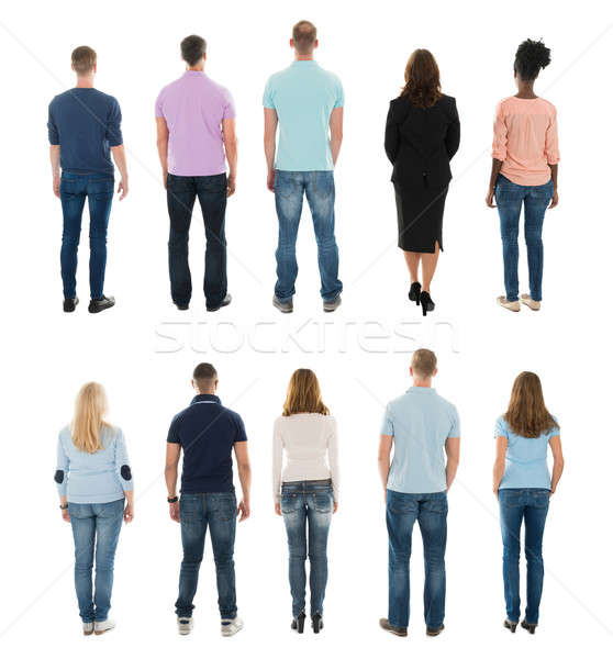 Rear View Of Creative People Standing In Row Stock photo © AndreyPopov