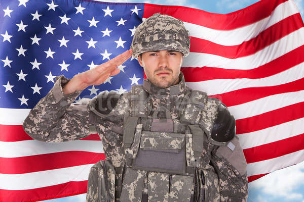 Soldier Saluting Stock photo © AndreyPopov