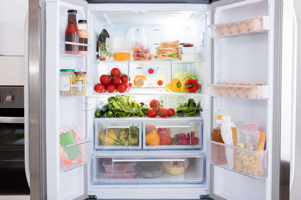 Stock photo: Refrigerator With Fruits And Vegetables