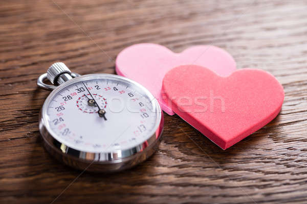 Speed Dating Concept. Hearts And A Stop Watch Stock photo © AndreyPopov