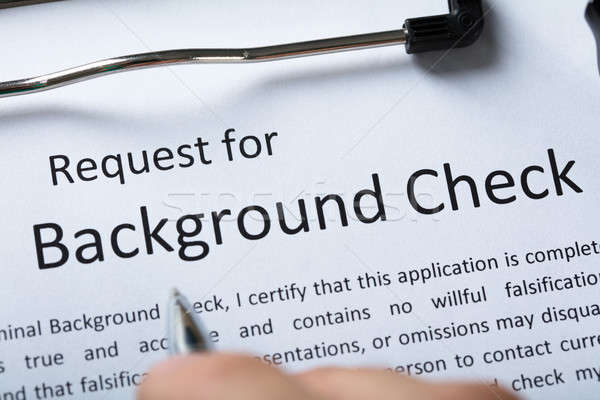 Criminal Background Check Application Form With Pen Stock photo © AndreyPopov