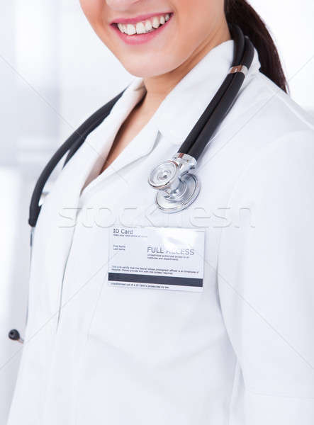 Doctor With Id Card And Stethoscope Stock photo © AndreyPopov