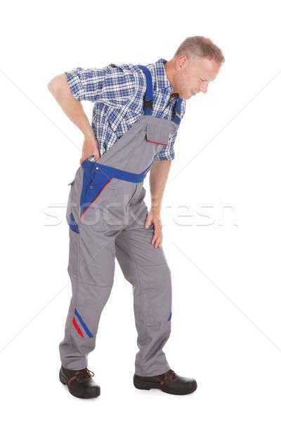 Werknemer lijden rugpijn mannelijke witte Stockfoto © AndreyPopov