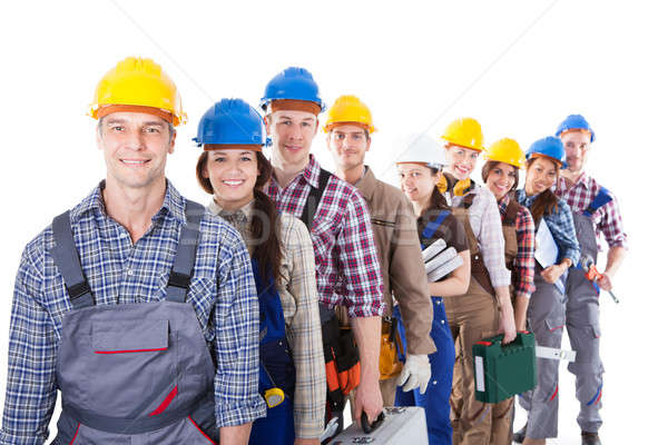 Large group of construction workers queuing up Stock photo © AndreyPopov