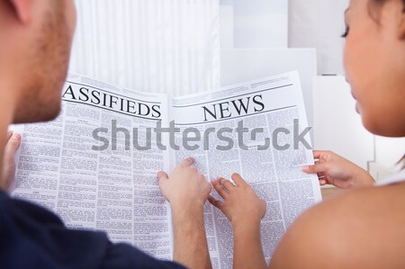 Férfi wc olvas újság magasról fotózva kilátás Stock fotó © AndreyPopov
