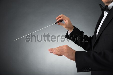Stock photo: Person Offering Handshake To Businessman With Arm Crossed