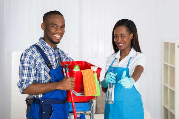 Portrait Of Male And Female Janitors Stock photo © AndreyPopov