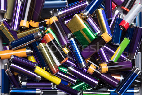 Unterschiedlich Typ benutzt Batterien Ansicht Stock foto © AndreyPopov