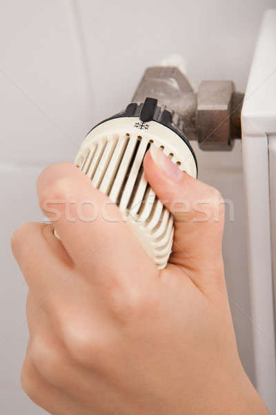 Person Adjusting Temperature By Thermostat Stock photo © AndreyPopov