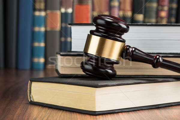 Gavel With Stack Of Books Stock photo © AndreyPopov