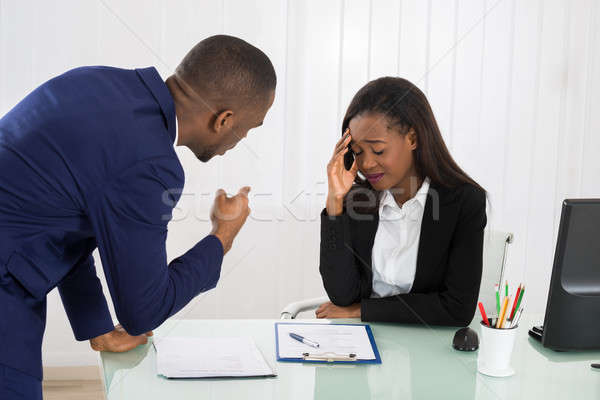 Boss Blaming Female Executive Stock photo © AndreyPopov