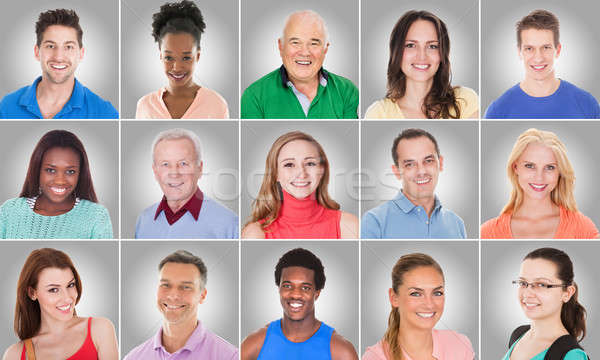 Collage Of Smiling People Stock photo © AndreyPopov