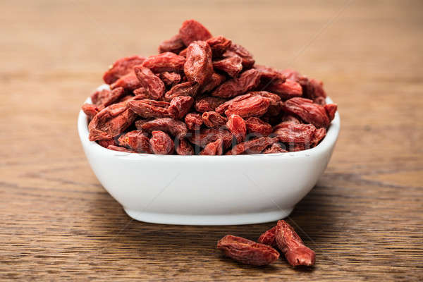 Goji Berries In White Bowl Stock photo © AndreyPopov