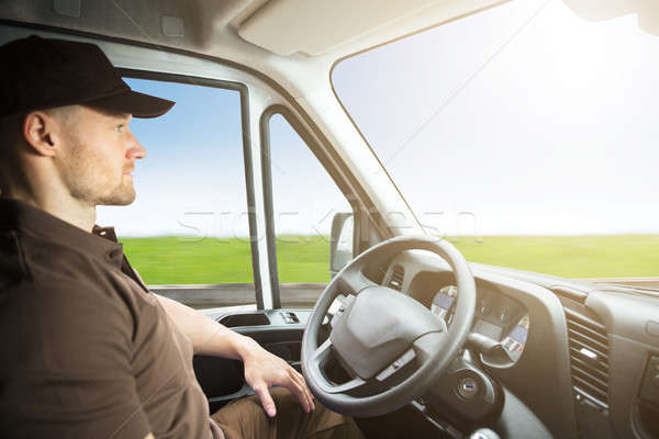 Portret binnenkant rijden van jonge Stockfoto © AndreyPopov