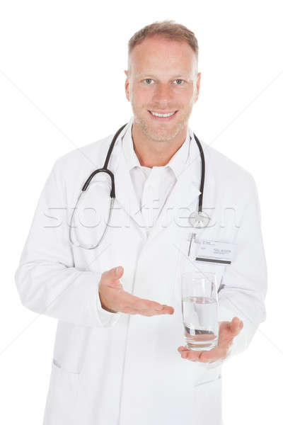 Médecin verre eau portrait adulte Photo stock © AndreyPopov