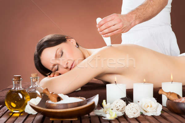 Woman Receiving Microdermabrasion Therapy At Beauty Spa Stock photo © AndreyPopov