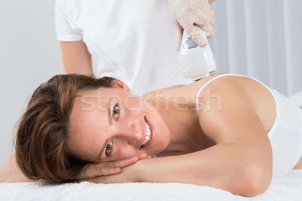 Stock foto: Frau · Epilation · Laser · Behandlung · jungen · schöne · Frau