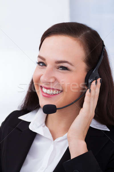 Güzel müşteri hizmetleri temsilci portre ofis gülümseme Stok fotoğraf © AndreyPopov