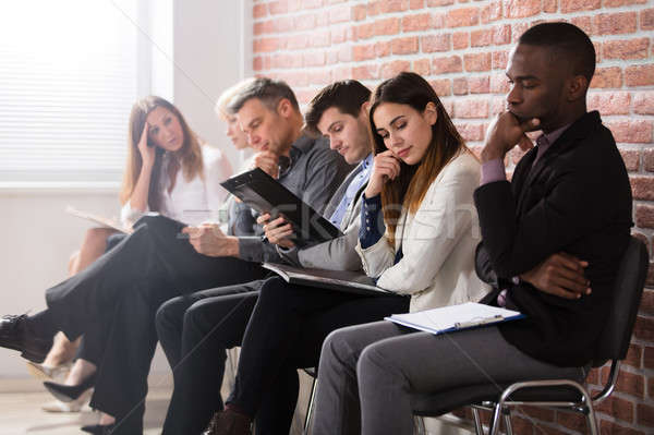 Menschen warten Vorstellungsgespräch Geschäftsleute Büro Mann Stock foto © AndreyPopov