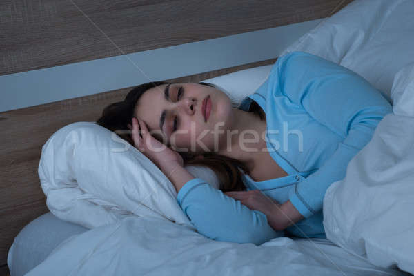 Foto stock: Mujer · sufrimiento · insomnio · casa · noche · sueno