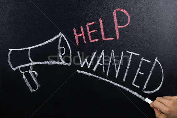 Help Wanted Concept Written On Blackboard Stock photo © AndreyPopov