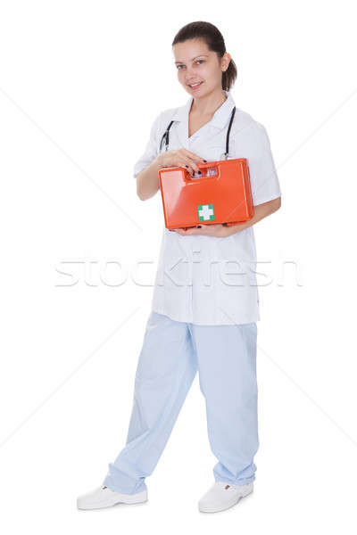 Foto stock: Enfermera · médico · primeros · auxilios · atractivo · jóvenes