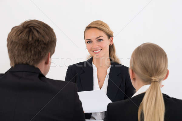 Businesswoman Conducting Interview In Office Stock photo © AndreyPopov