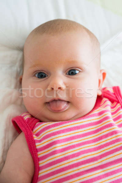 Stock foto: Porträt · unschuldig · Baby · Zunge · außerhalb · Mädchen