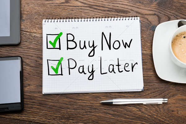 Buy Now Pay Later Concept In Notepad Stock photo © AndreyPopov