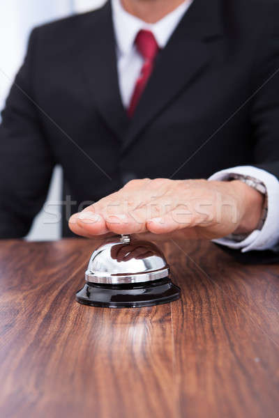 Close-up Of Hand Ringing Service Bell Stock photo © AndreyPopov