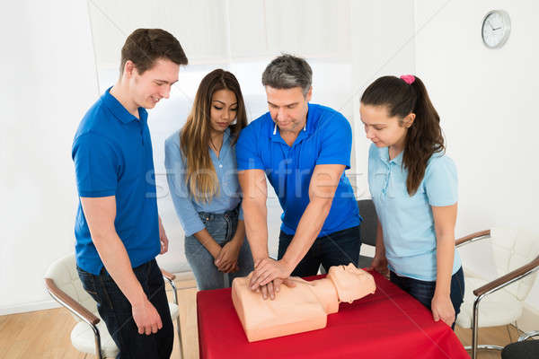 Resuscitation Training Using First-aid Dummy Stock photo © AndreyPopov