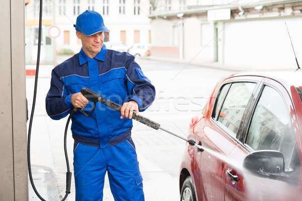 Hoog druk water jet wassen auto Stockfoto © AndreyPopov