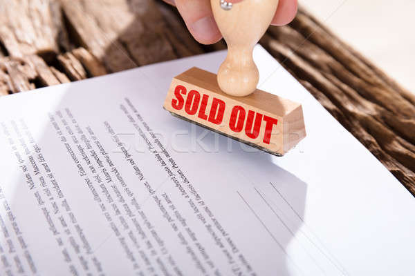 Close-up Of A Sold Out Stamp On Document Stock photo © AndreyPopov