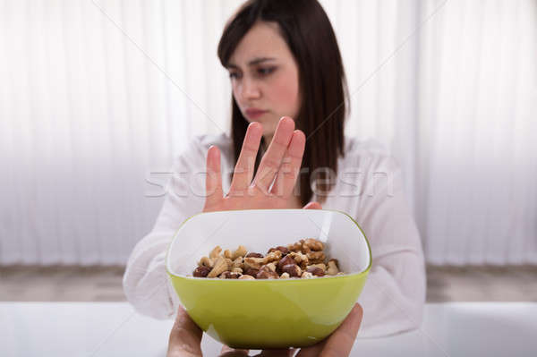 Woman Refusing Nut Food Stock photo © AndreyPopov