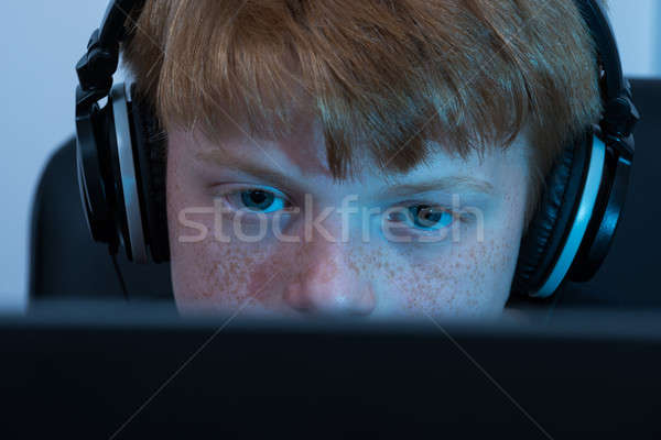 Stock photo: Boy Working On Computer