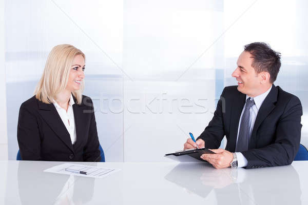 Due parlando altro felice imprenditore Foto d'archivio © AndreyPopov