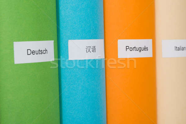 Multicolore libri diverso lingue primo piano business Foto d'archivio © AndreyPopov