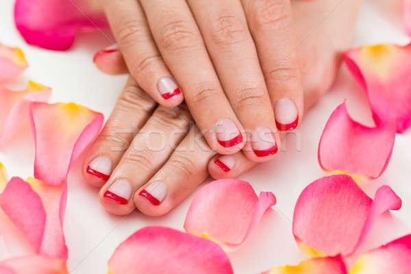 Female Hands With Manicured Nail Varnish Stock photo © AndreyPopov