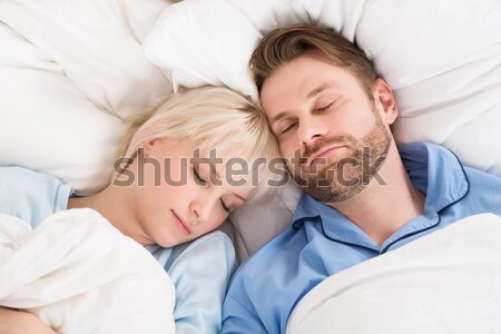 Foto stock: Adormecido · cama · ver · casa