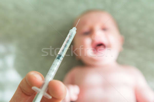 Bebé llorando vacunación primer plano médico nino Foto stock © AndreyPopov