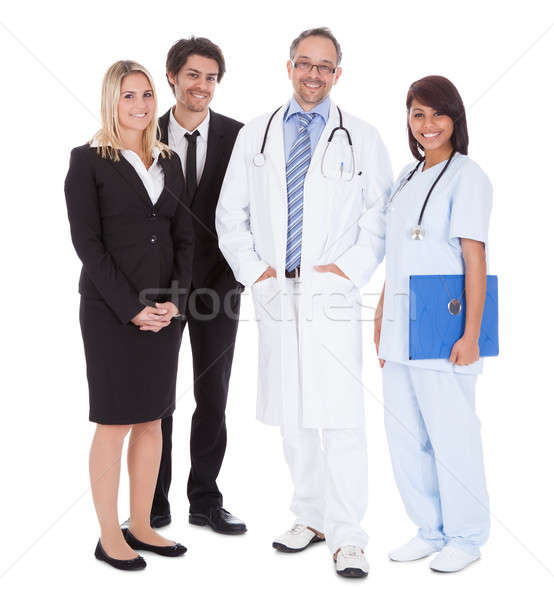 Stock photo: Group of workers on white background