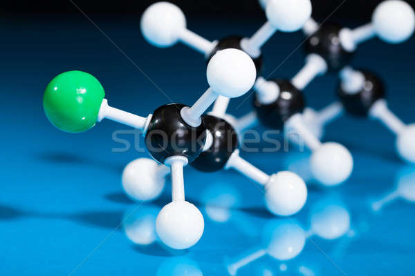 Modelo molecular estructura azul diseno Foto stock © AndreyPopov