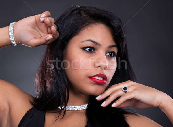 Retrato jóvenes mujer hermosa diamantes Foto stock © AndreyPopov