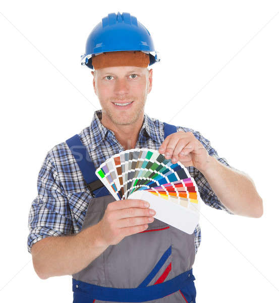 Handyman Showing Color Swatches Stock photo © AndreyPopov