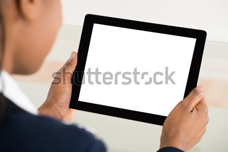 Mujer de negocios digital tableta primer plano ordenador Foto stock © AndreyPopov